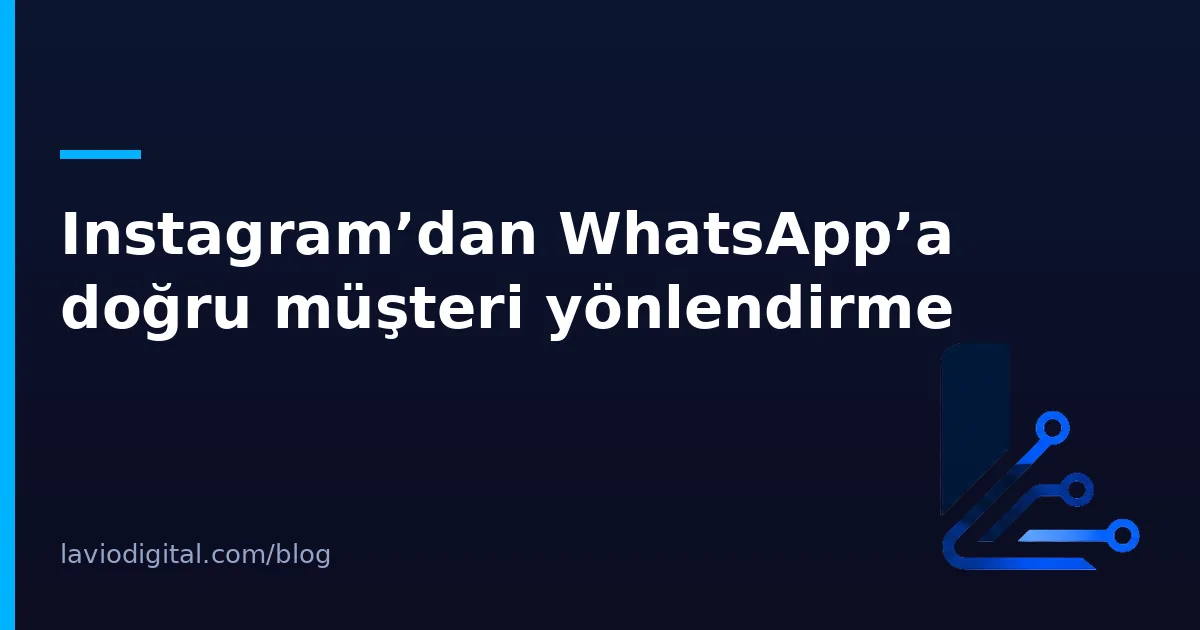 Instagram’dan WhatsApp’a doğru müşteri yönlendirme