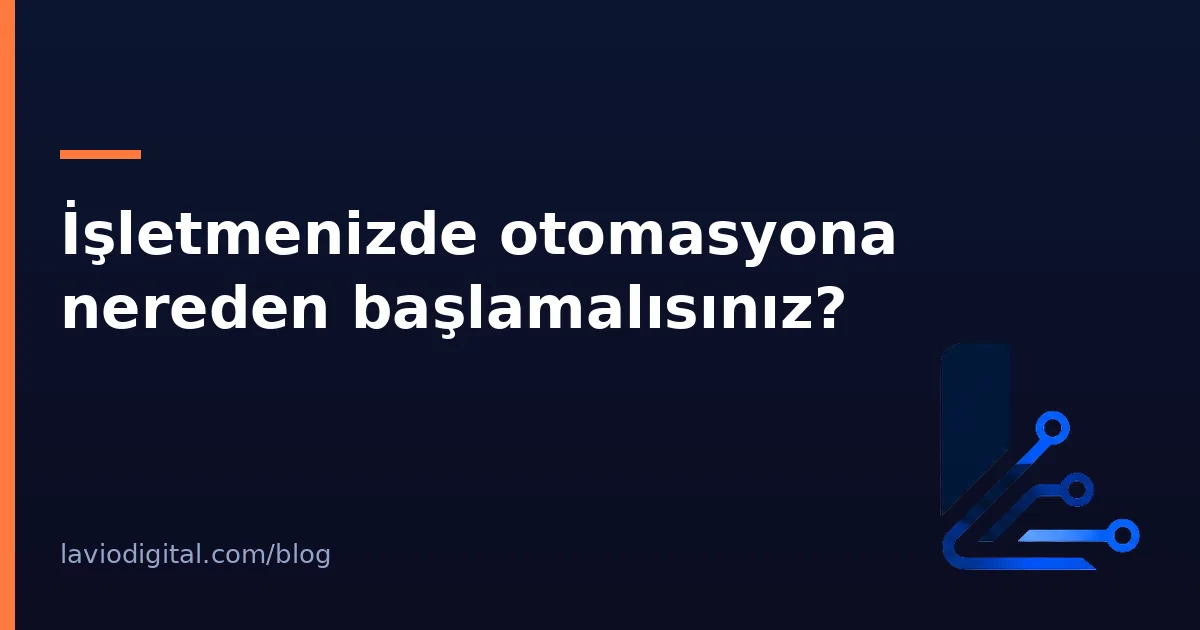 İşletmenizde otomasyona nereden başlamalısınız?