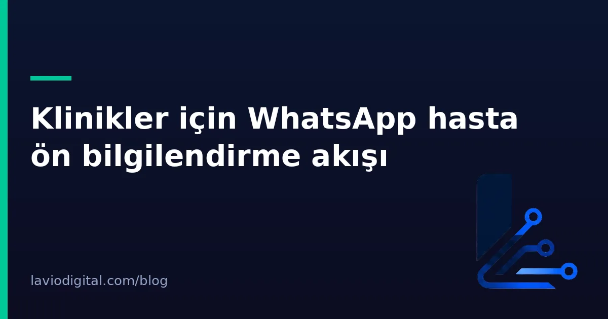 Klinikler için WhatsApp hasta ön bilgilendirme akışı