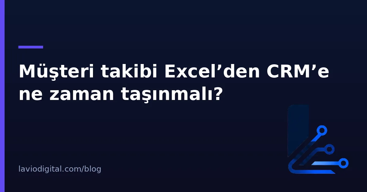 Müşteri takibi Excel’den CRM’e ne zaman taşınmalı?