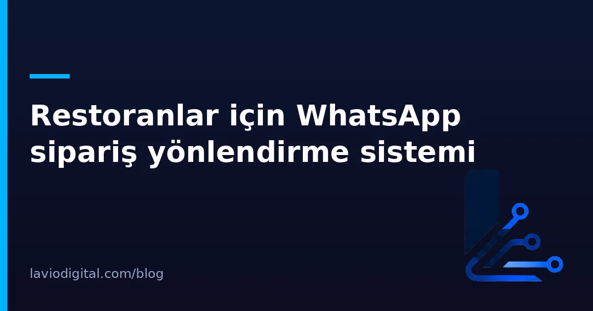Restoranlar için WhatsApp sipariş yönlendirme sistemi