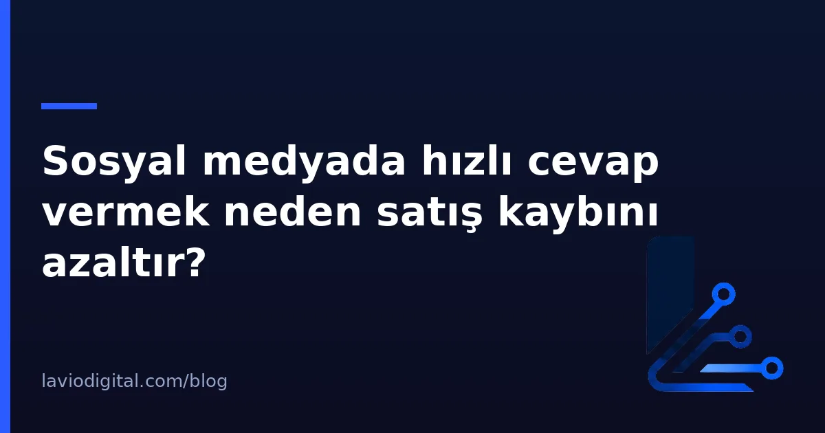 Sosyal medyada hızlı cevap vermek neden satış kaybını azaltır?