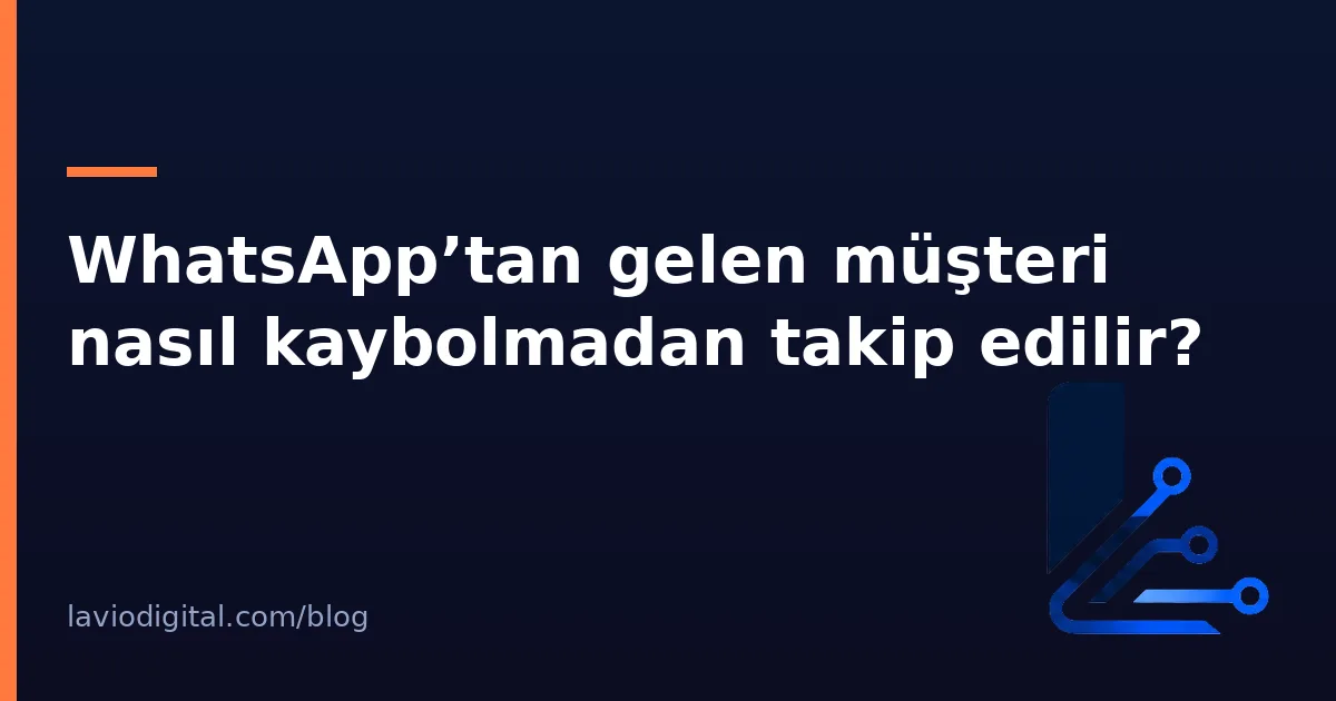 WhatsApp’tan gelen müşteri nasıl kaybolmadan takip edilir?