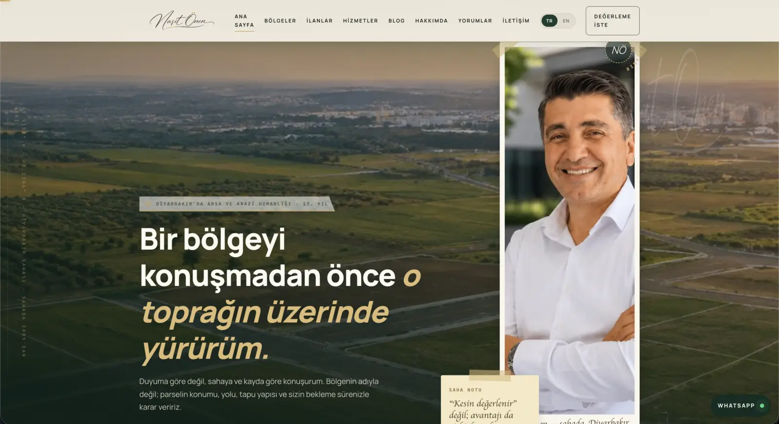 Önen Arsa Ofisi kurumsal web sitesi